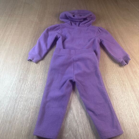 Baby Gap Toddler 2T Fleece Hoodie Sweatshirt & Pants Set Purple Warm Cozy Outfit - Picture 2 of 4